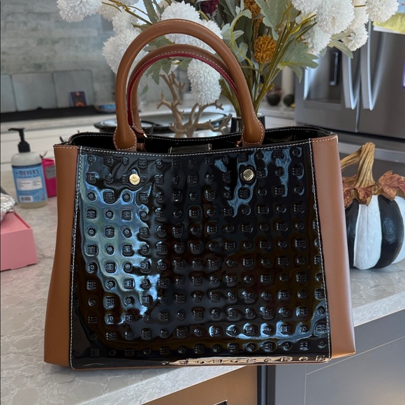 Arcadia Handbags - Arcadia top handle Italian patent leather satchel